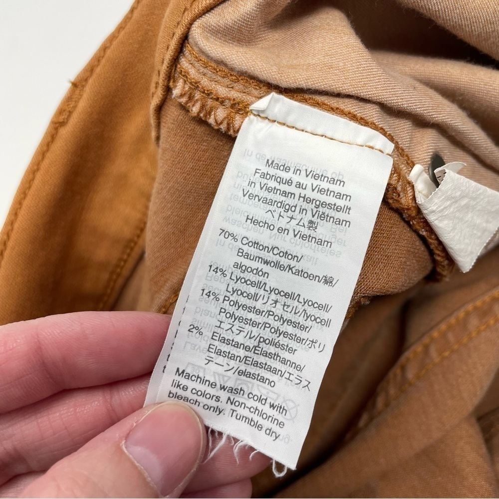 Madewell 9" Mid-Rise Skinny Jeans Garment-Dyed Button-Front Edition Burnt Sienna - Picture 8 of 10